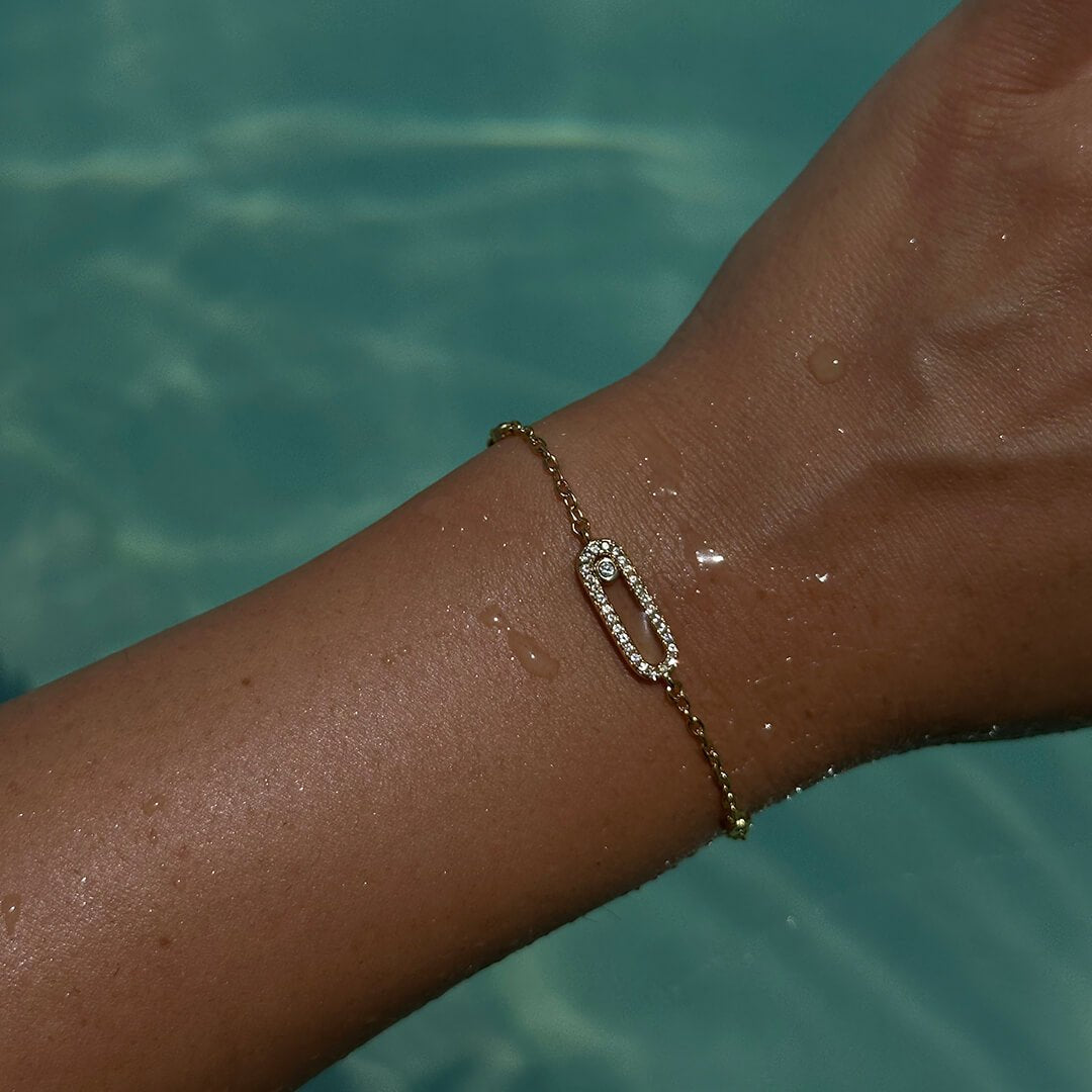 ZEYA - Melissa Triple Zirconia Link Bracelet