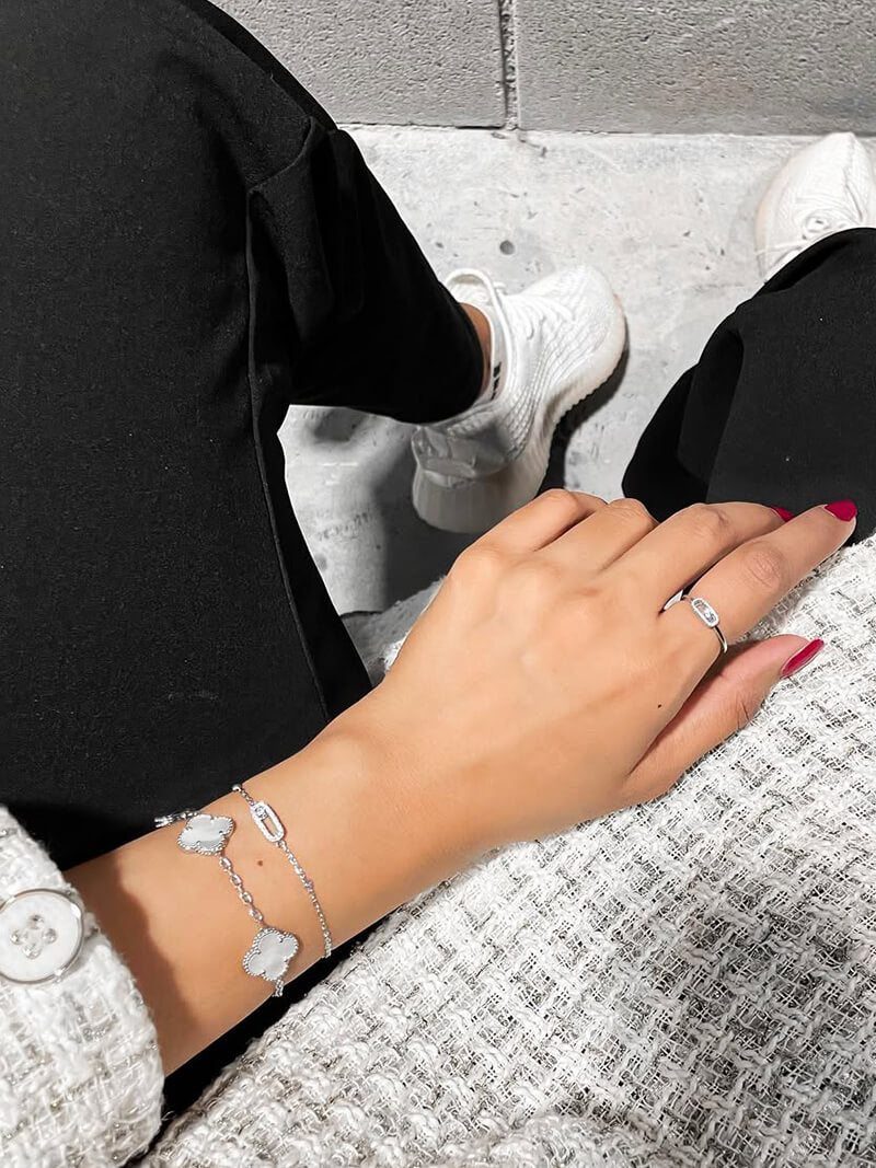ZEYA - Melissa Triple Zirconia Link Bracelet