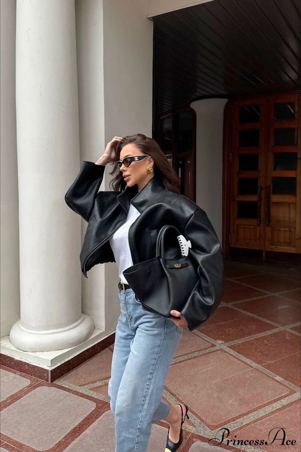 ZEYA - Sally Zip Up Leather Jacket