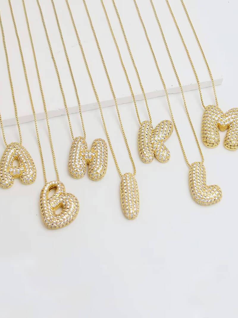 Pavé Letter Necklace Jewelry