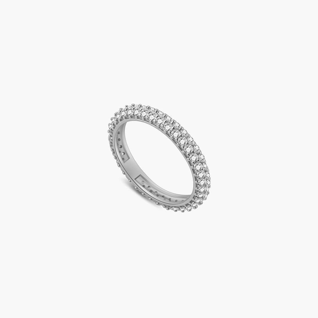 Anello a fascia con strass Soraya Crown-Edge
