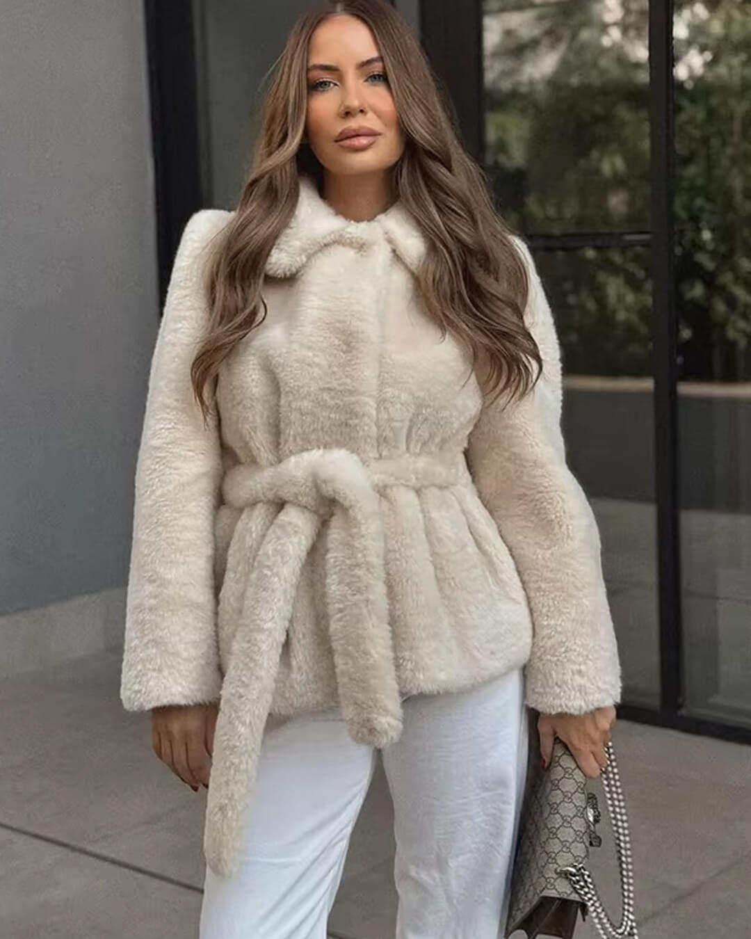 ZEYA - Ariana Faux Fur Coat with Belt