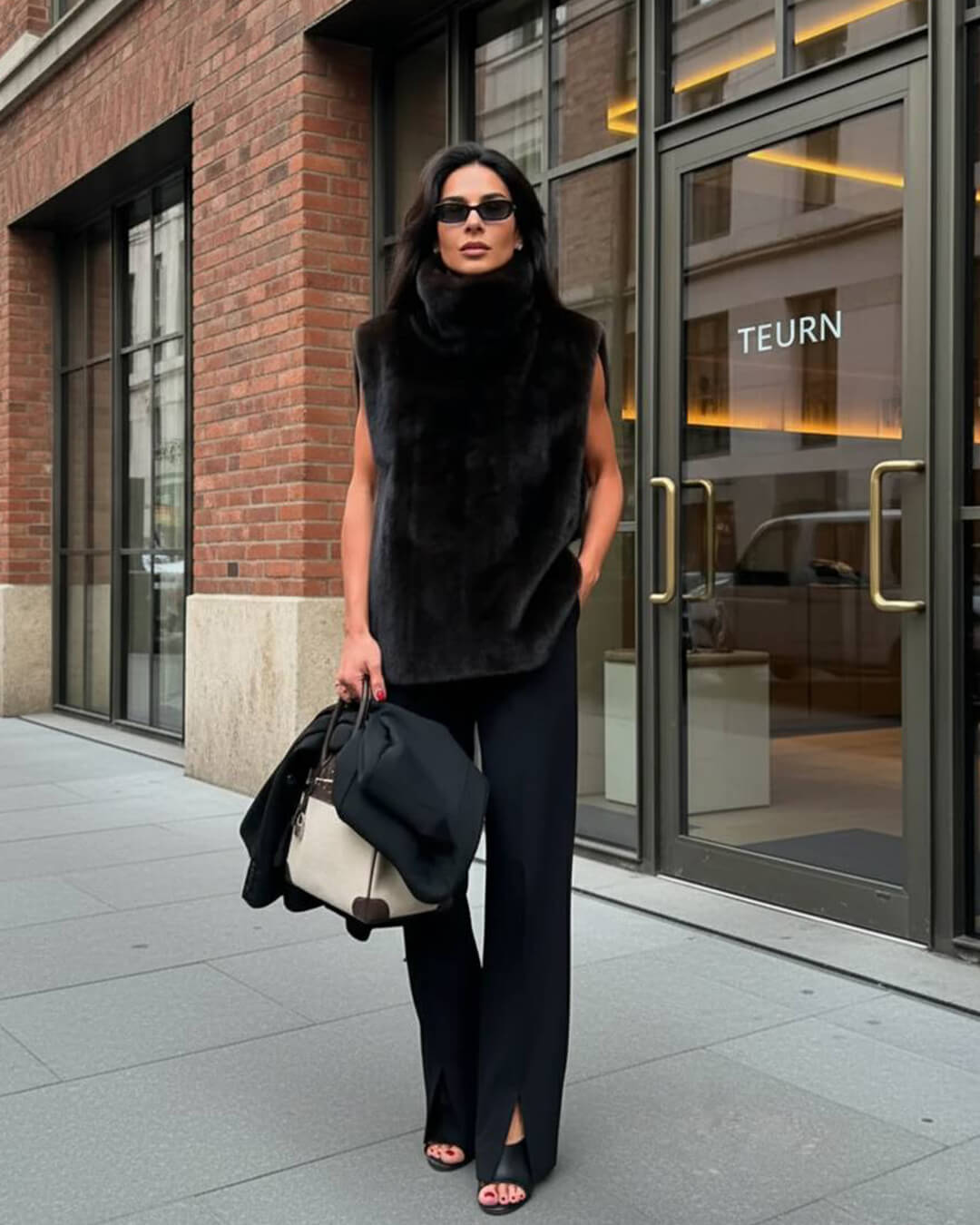 Carina Polokrageväst i fuskpäls