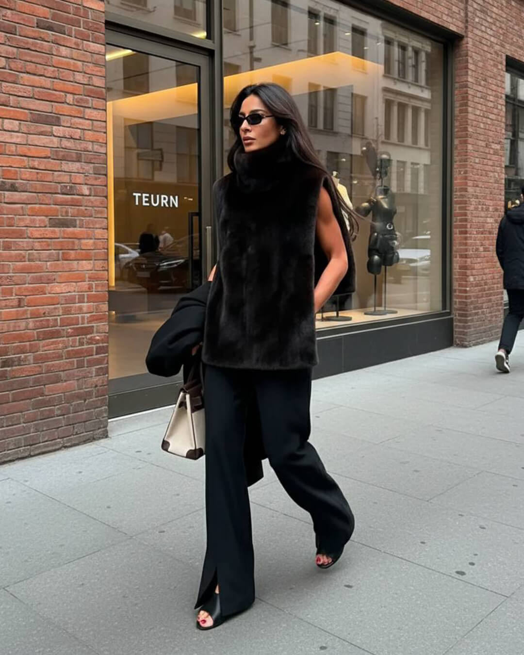 Carina Polokrageväst i fuskpäls