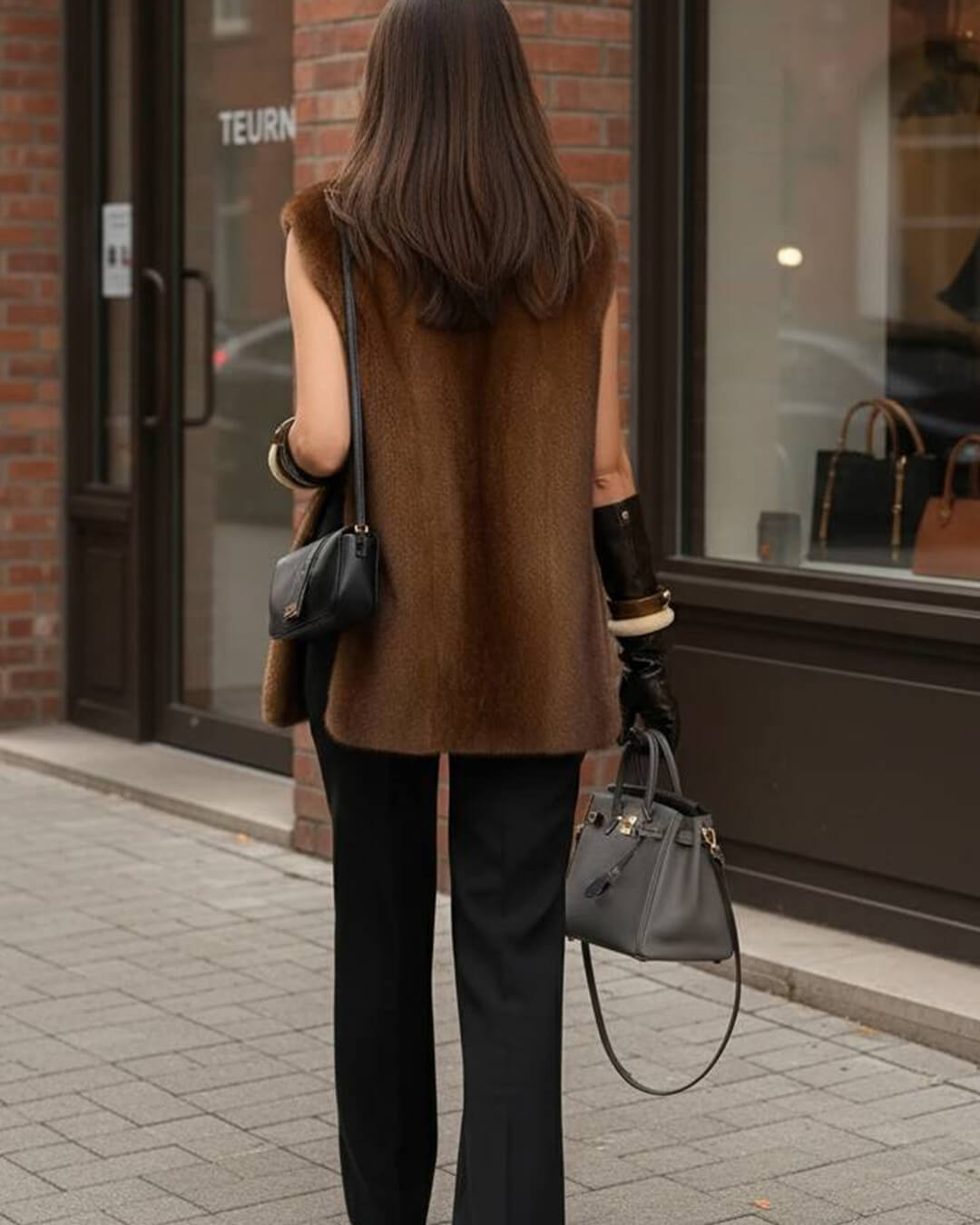 Carina Polokrageväst i fuskpäls