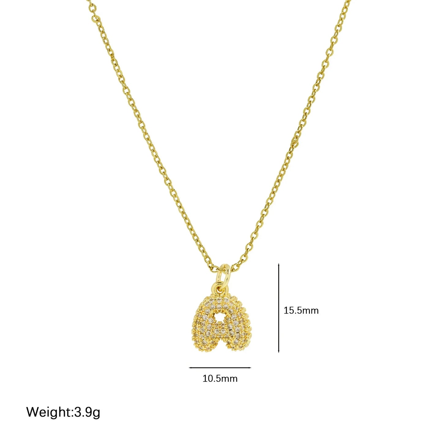 ZEYA - Claire Small Bubble Initial Necklace