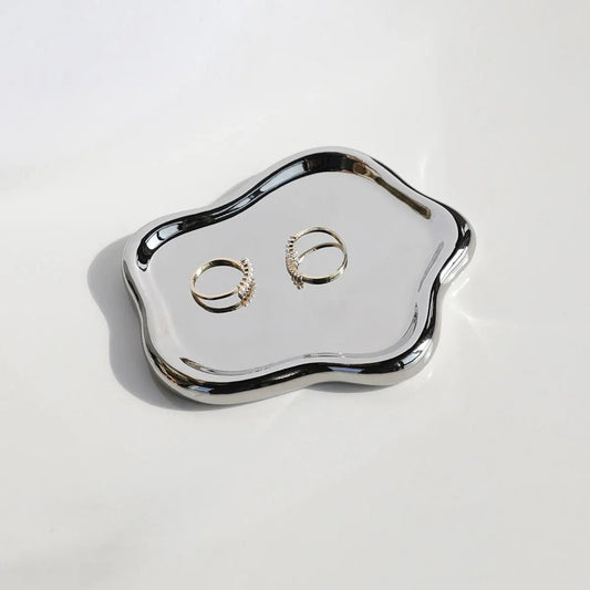 ZEYA - Cristine Irregular Ceramic Jewelry Tray for Display & Jewelry Storage