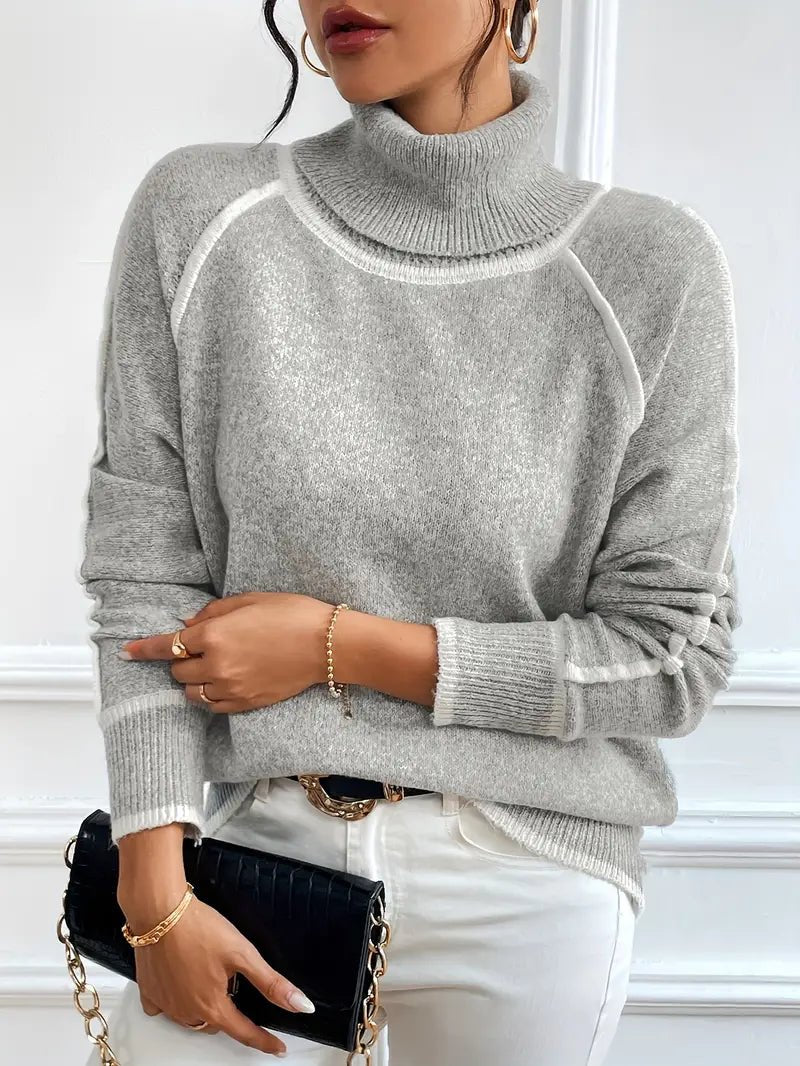 ZEYA - Jovie Contrasting Turtleneck Sweater